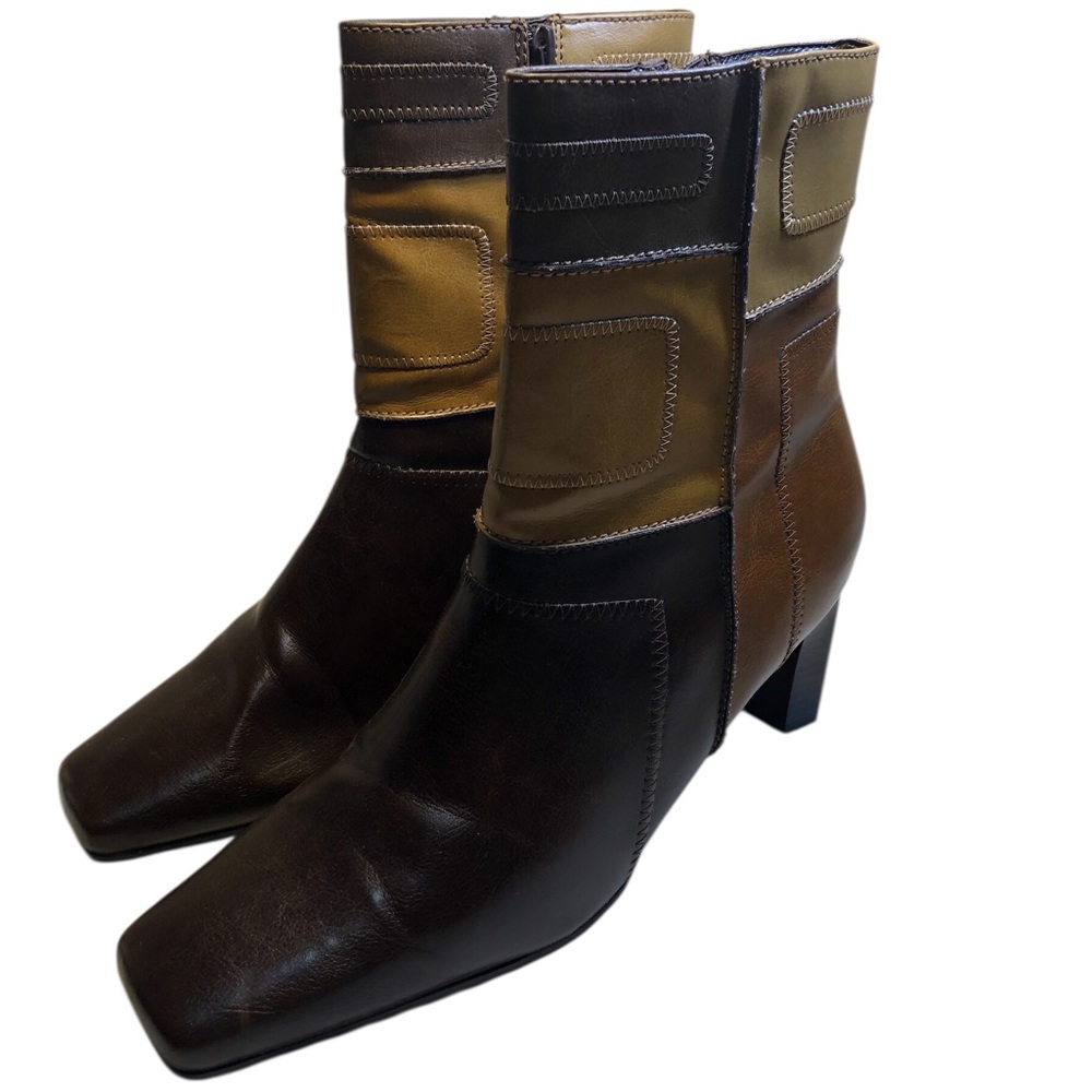 Predictions Faux Leather Patch Ankle Boots 70s Vibe Retro inspired 11W
